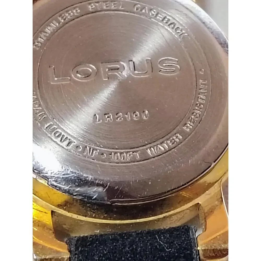 Lorus LR2199 Women's Gold Tone Crystal Bezel Watch Runs New Battery